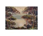 Mallorcan School (XX) - Pines at Sunset, Antiek en Kunst