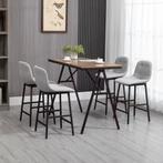 Nieuw: Bartafelset 5-delig met 4 krukken - Lichtgrijs Beige, Huis en Inrichting, Verzenden, Nieuw, Inclusief barstoelen