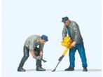 Preiser 45019 2 Gleisbauarbeiter mit Gleisstopfgerat 1:22,5, Hobby en Vrije tijd, Modelbouw | Figuren en Diorama's, Ophalen of Verzenden