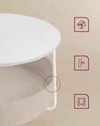 VASAGLE ronde Salontafel met opbergbak – diameter 75 cm -, Huis en Inrichting, Tafels | Salontafels, Verzenden, Nieuw