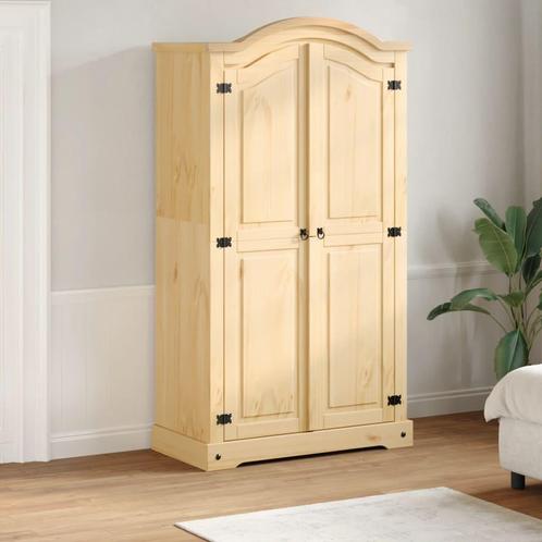 vidaXL Kledingkast Corona 102x52x186 cm massief grenenhout, Huis en Inrichting, Kasten | Kledingkasten, Nieuw, Verzenden