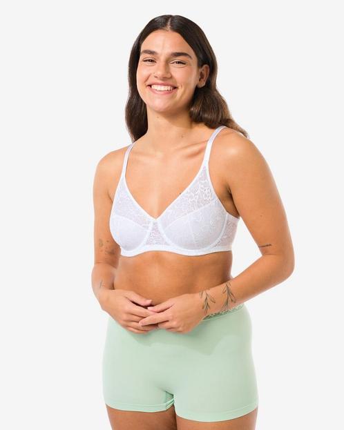 HEMA Niet voorgevormde bh met kant met beugel wit, Kleding | Dames, Ondergoed en Lingerie, Verzenden