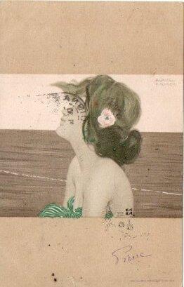 Frankrijk - Fantasie - Kirchner, vrouw 1900, Jugendstil -, Verzamelen, Ansichtkaarten | Buitenland