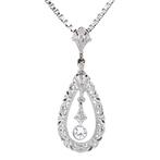 Witgouden vintage hanger met diamant 14 krt, Sieraden, Tassen en Uiterlijk, Kettinghangers, Ophalen of Verzenden, Nieuw