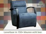 Leren fauteuil Arrival - Kenia Denim (blauw), Nieuw, Ophalen of Verzenden, 50 tot 75 cm, Industrieel, Modern