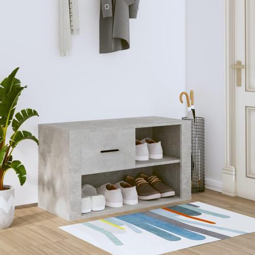 vidaXL Schoenenkast 80x35x45 cm bewerkt hout betongrijs, Huis en Inrichting, Kasten | Schoenenrekken, Nieuw, Verzenden