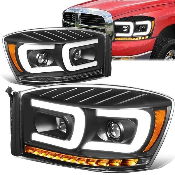 SK-Import Koplamp LED Black Housing Dodge Ram, Auto-onderdelen, Verlichting, Nieuw, Dodge, Ophalen of Verzenden