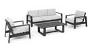 2dekans | Bizzotto Baltic Loungeset 4-delig – Aluminium &, Huis en Inrichting, Tafels | Salontafels, Ophalen of Verzenden, Zo goed als nieuw