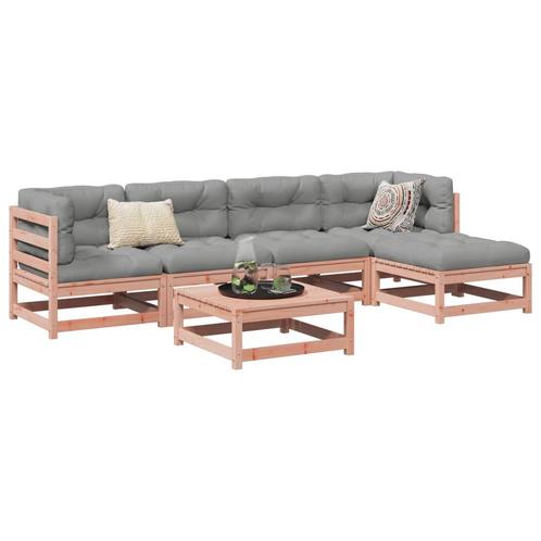 vidaXL 6-delige Loungeset met kussens massief douglas, Tuin en Terras, Tuinsets en Loungesets, Loungeset, Nieuw, Verzenden