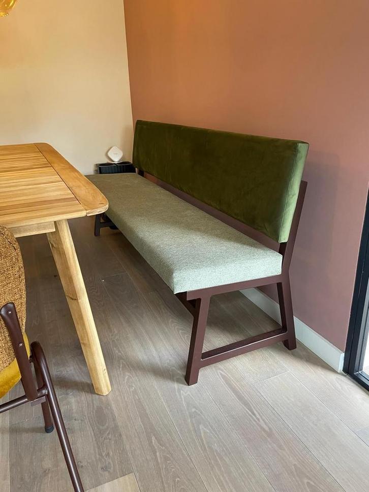 Eetkamer bank stof of leer wandbank met metalen frame, Huis en Inrichting, Overige Huis en Inrichting, Nieuw, Verzenden