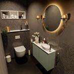 MONDIAZ FOWY toiletmeubel 80cm kleur army. Waskom positie, Ophalen of Verzenden, Nieuw, Bad
