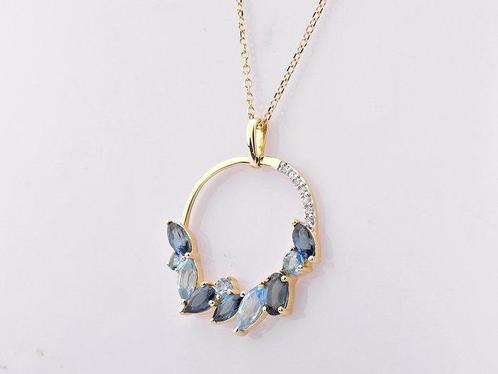 Ketting met hanger - 14 karaat Geel goud - 1.66ct. tw., Sieraden, Tassen en Uiterlijk, Antieke sieraden