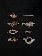 Zeldzaam lot van 8 vintage broches – rhinestones, email en, Antiek en Kunst