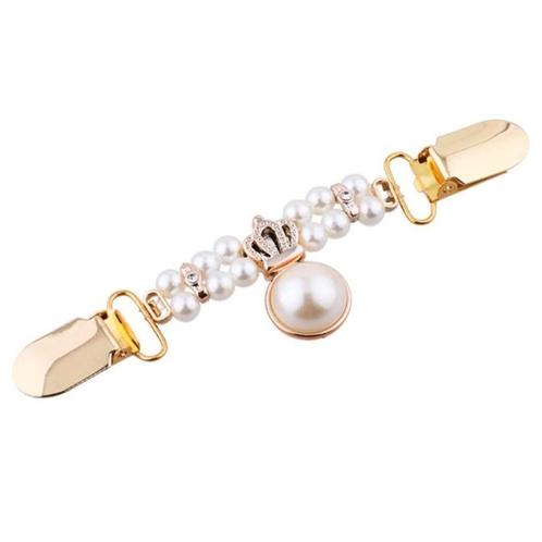 Fako Bijoux® - Vestsluiting - Vestclip - Kroon Met Parels -, Sieraden, Tassen en Uiterlijk, Broches, Verzenden