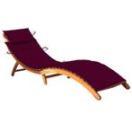 vidaXL Ligbed met kussen massief acaciahout, Tuin en Terras, Ligbedden, Verzenden, Nieuw