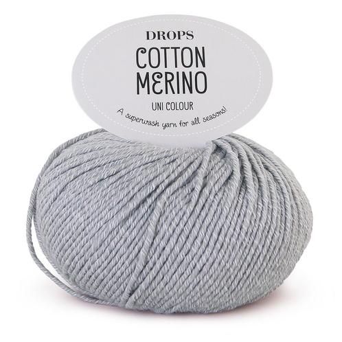 DROPS Cotton Merino Uni Colour - 20 lichtgrijs - Wol/Katoe, Hobby en Vrije tijd, Breien en Haken, Ophalen of Verzenden