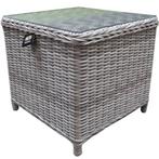 Toscane XL bijzettafel 50x50xH46 cm wit grijs, Tuin en Terras, Ophalen of Verzenden, Nieuw, Wicker