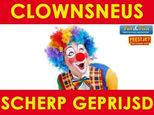 Mega aanbod clownsneuzen - Clownsneus kopen - Rode neus, Hobby en Vrije tijd, Feestartikelen, Nieuw, Verzenden