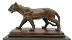 Beeldje - Lioness - Brons, Marmer, Antiek en Kunst