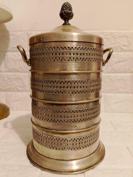 Ijsemmer - Tiffin of dabba - Glas-in-lood - Verzilverd, Antiek en Kunst, Curiosa en Brocante