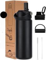 3-Wandige RVS Waterfles 500 ML met rietje voor volwassenen –, Antiek en Kunst, Verzenden