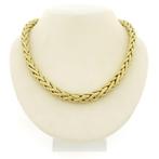 Bicolor gouden vossenstaart schakelcollier (Ketting), Sieraden, Tassen en Uiterlijk, Kettingen, Ophalen of Verzenden, Gebruikt