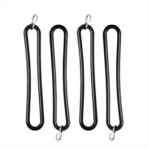 ProPlus Spanrubber - 20 cm - met S-haak - Zwart - 4 stuks, Auto diversen, Aanhangwagen-onderdelen, Nieuw, Ophalen of Verzenden