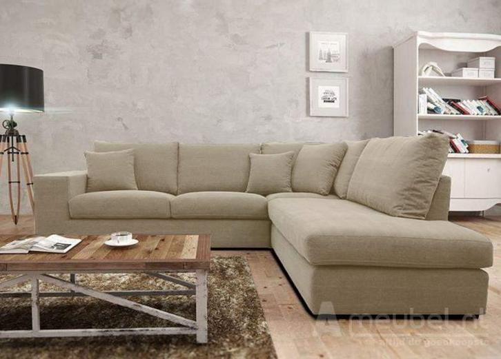 Hoekbank Gouda - hoekbanken - Creme, Huis en Inrichting, Banken | Sofa's en Chaises Longues, 150 cm of meer, Nieuw, 250 tot 300 cm