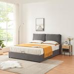 Tweepersoonsbed Lunner met bedbodem 204x146x96 cm donkergrij, Huis en Inrichting, Verzenden, Nieuw