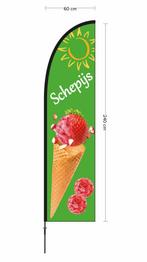 Beachvlag schepijs ontwerp 1 doek 60x240cm, hoogte zonder, Diversen, Nieuw