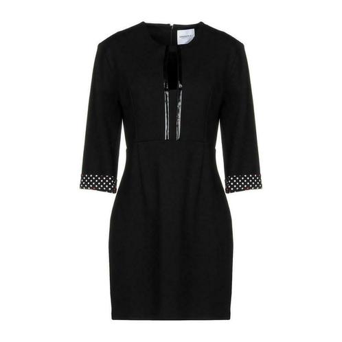 Annarita N • zwarte jurk met biesje aan de hals • mt 36 & 40, Kleding | Dames, Jurken, Boven de knie, Zwart, Maat 36 (S), Nieuw