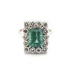 Ring - 18 karaat Witgoud - 2.80ct. tw. Smaragd - Diamant, Nieuw