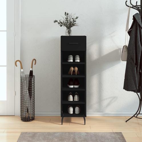 vidaXL Schoenenkast 30x35x105 cm bewerkt hout zwart, Huis en Inrichting, Kasten | Overige, Nieuw, Verzenden