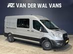 Ford Transit 2.0 TDCI 131pk L3H2 Dubbele Cabine Euro6 Airco, Auto's, Bestelauto's, Stof, Gebruikt, Overige kleuren, Dealer onderhouden