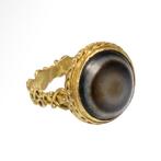 Oud-Romeins Goud, Agaat Ring met beschermende oogcamee, Sieraden, Tassen en Uiterlijk, Antieke sieraden