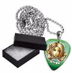 Maagd plectrum ketting, sleutelhanger of oorbellen, Ophalen of Verzenden, Nieuw