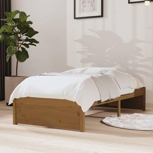 vidaXL Bedframe massief hout honingbruin 75x190 cm, Huis en Inrichting, Slaapkamer | Bedden, Bruin, Nieuw, Hout, Eenpersoons, Verzenden