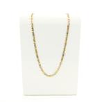Bicolor gouden marine schakel ketting; Heren | 52,5 cm, Sieraden, Tassen en Uiterlijk, Kettingen, Ophalen of Verzenden, Gebruikt