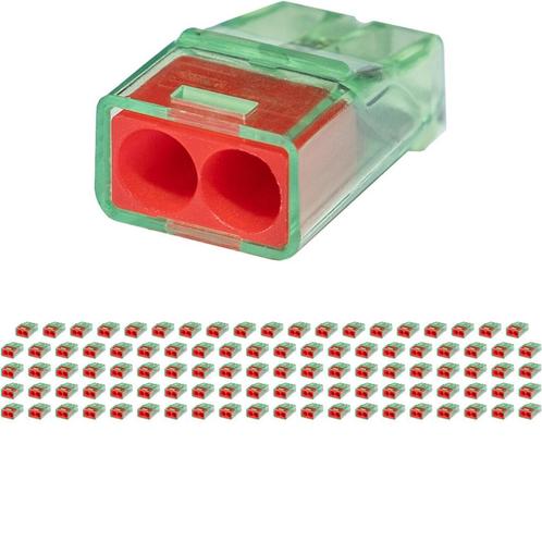 Lasklem - Vintex - 2 Polig - 0.2-2.5 mm2 - Rood - 100 Stuks, Doe-het-zelf en Verbouw, Elektra en Kabels, Nieuw, Ophalen of Verzenden