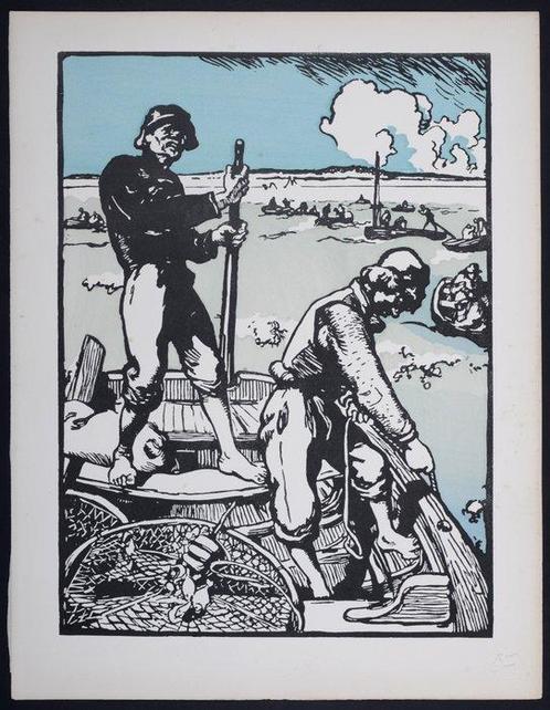 Auguste Lepère (1849-1918) - Loups de mer, Antiek en Kunst, Kunst | Designobjecten