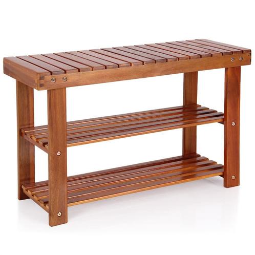 2-in-1 schoenenrek en bank gemaakt van acaciahout - 70 cm, Huis en Inrichting, Stoelen, Nieuw, Verzenden
