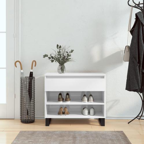 vidaXL Schoenenkast 70x36x60 cm bewerkt hout hoogglans wit, Huis en Inrichting, Kasten | Schoenenrekken, Nieuw, Verzenden