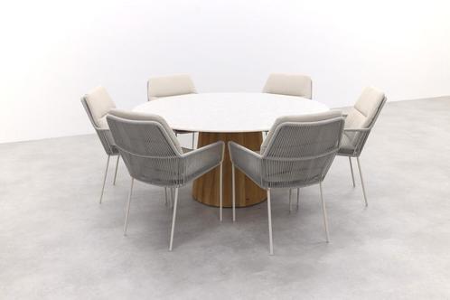 Suns Nappa/Sorolo Ronde Tuinset Ø160 cm - Neolith® | KORTING, Tuin en Terras, Tuinsets en Loungesets, Tuinset, Nieuw, Hout, Verzenden