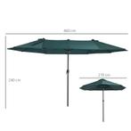 TRUUSK Parasol Tuinparaplu Marktparaplu Dubbele Parasol Terr, Tuin en Terras, Parasols, Verzenden, Nieuw