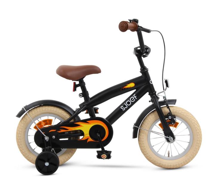 SJOEF Cruise Jongensfiets 12 inch - Mat Zwart, Fietsen en Brommers, Fietsen | Kinderfietsjes, Minder dan 16 inch, Verzenden