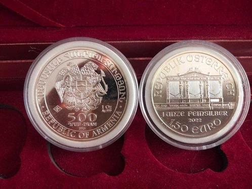Armenië, Oostenrijk. 2022/2015, Lot of 2 x 1 Oz (Zonder, Postzegels en Munten, Munten | Europa | Niet-Euromunten