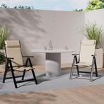 Tuinstoel - Ligstoel - Verstelbaar - Opvouwbaar - Beige - KE, Verzenden, Zo goed als nieuw
