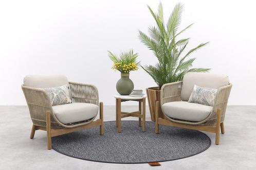 Garden Impressions Talara stoel loungeset 3-delig - Zand, Tuin en Terras, Tuinsets en Loungesets, Loungeset, Nieuw, Hout, Verzenden
