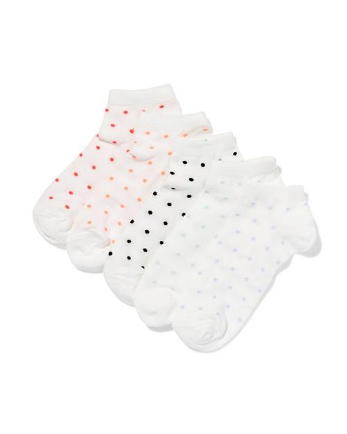 HEMA Dames enkelsokken stippen - 5 paar wit, Kleding | Dames, Sokken en Kousen, Nieuw, Verzenden