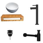 Sani Royal Solid Surface Waskom Rond met Massief, Tuin en Terras, Nieuw